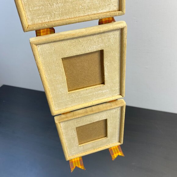 Triple Wooden Picture Frame, Wall Hanging Mirror Frame, Three Vertical Photo Fra - Picture 4 of 10